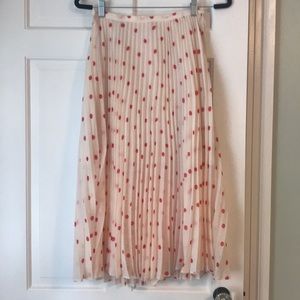 Pleated polka dot skirt
